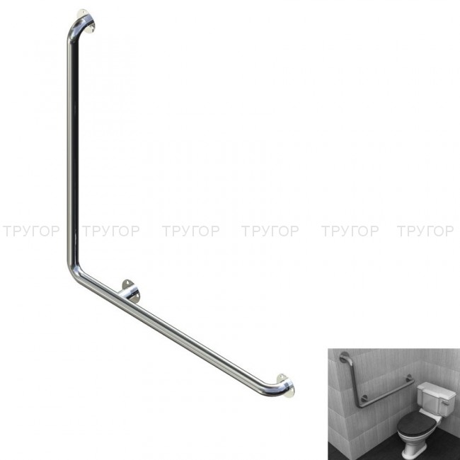 Поручень пристенный универсальный серии Г, тип 5 D32 700х700 (левый) Поручень пристенный универсальный серии Г, тип 5 D32 700х700 (левый)