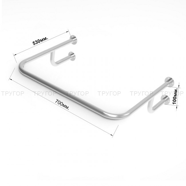 Поручень  для раковины серии П, тип 2 D32 (2 опоры в стену)